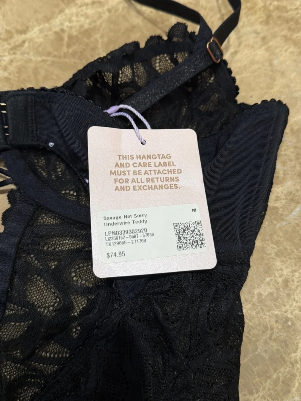 Savage X Fenty Savage Not Sorry Underwire Teddy Size Medium - Picture 3 of 3